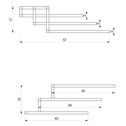 Nástěnný věšák na ručníky 19x58 cm bílá