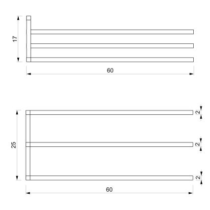 Nástěnný věšák na ručníky 25x60 cm bílá