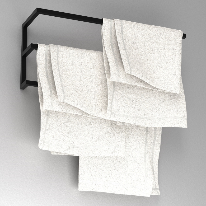 Nástěnný věšák na ručníky 25x60 cm černá