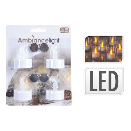 SADA 4x LED Dekorační svíčka TEALIGHT 4xLED/4xCR2032