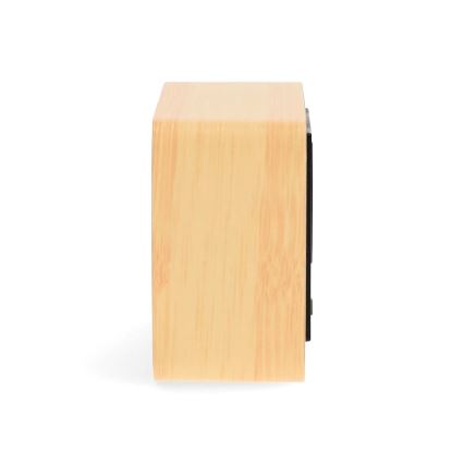 Digitální budík s LED displejem a teploměrem 5V/3xAAA dřevo