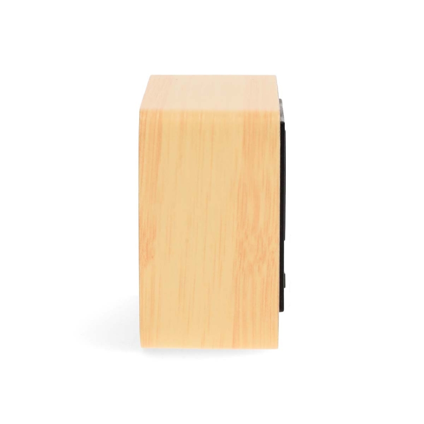 Digitální budík s LED displejem a teploměrem 5V/3xAAA dřevo