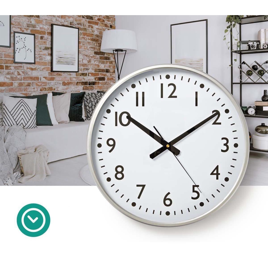 Nástěnné hodiny pr. 38 cm 1xAA bílá
