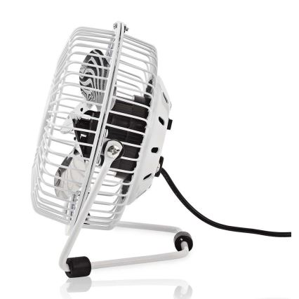 Stolní ventilátor 3W/USB 10 cm bílá