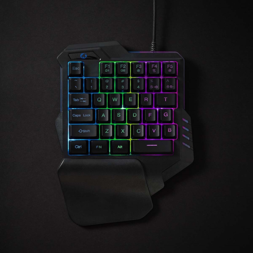 LED RGB Jednoruční herní klávesnice 5V