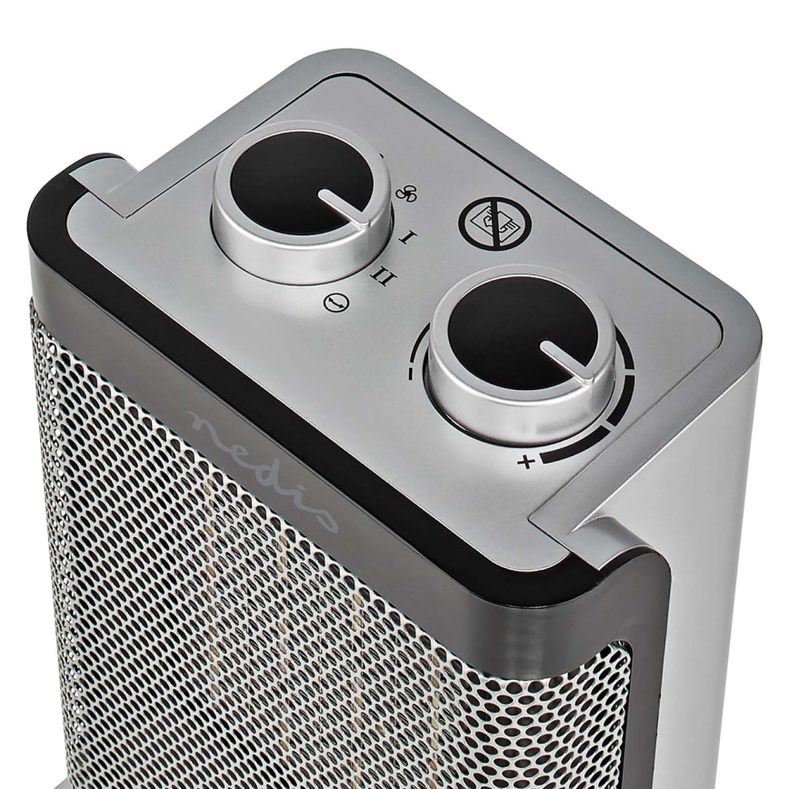 Ventilátor s keramickým topným tělesem 1000/1500W/230V stříbrná