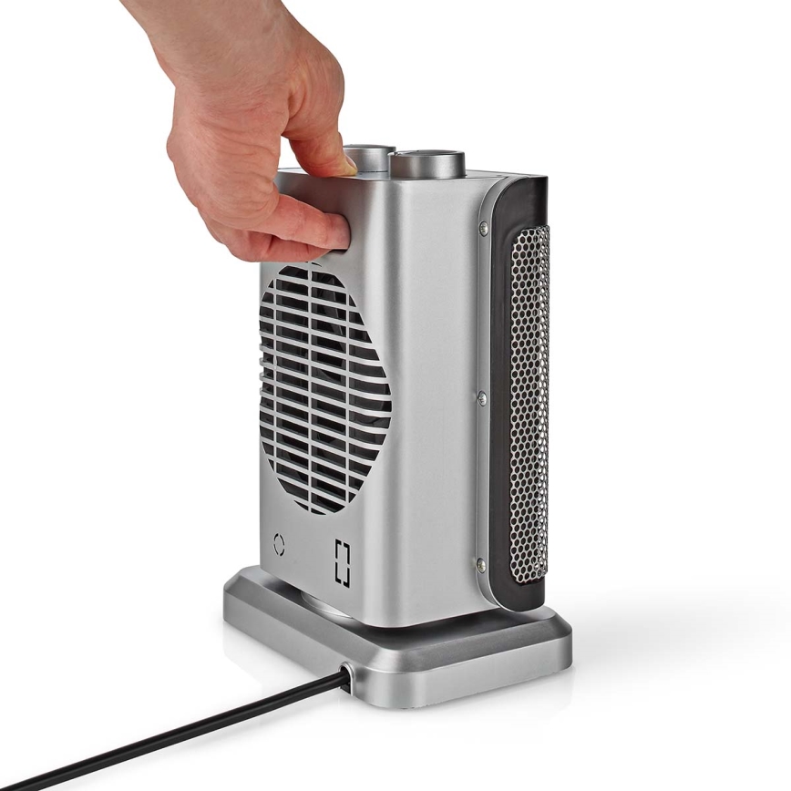 Ventilátor s keramickým topným tělesem 1000/1500W/230V stříbrná