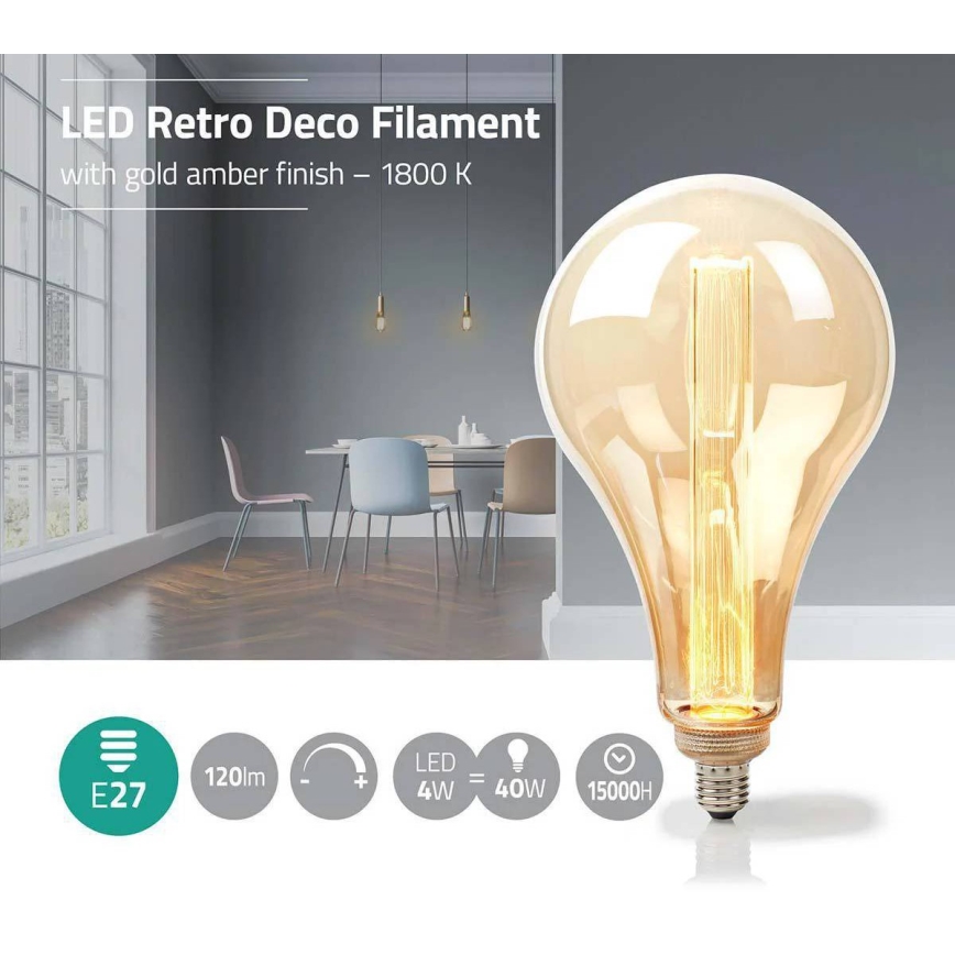 LED Stmívatelná žárovka FILAMENT PS165 E27/3,5W/230V 1800K