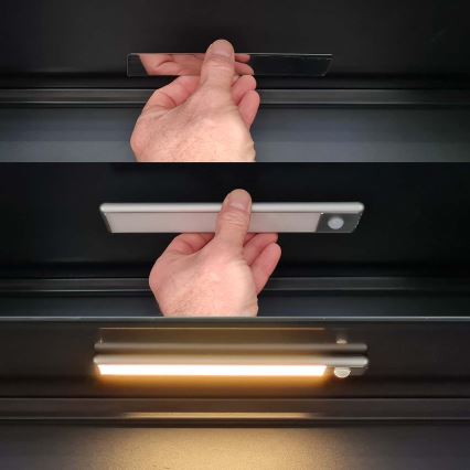 LED Nabíjecí magnetické osvětlení skříně se senzorem pohybu LED/1W/1100 mAh 3000K