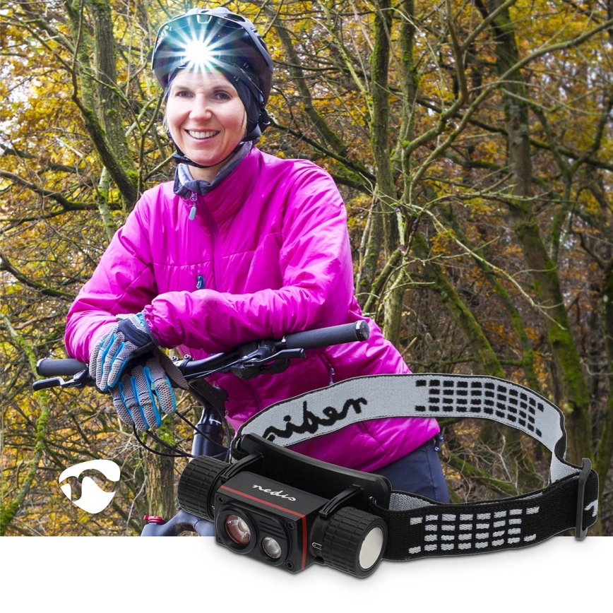 LED Stmívatelná nabíjecí hliníková čelovka LED/10W/5V 2200 mAh IPX8 černá