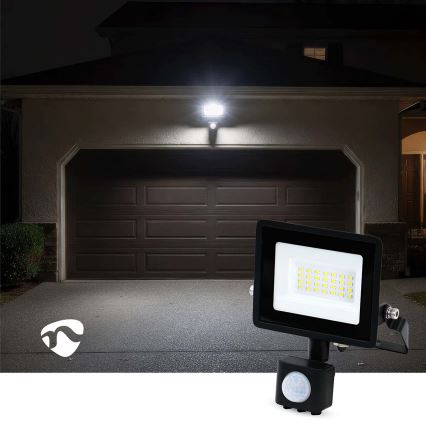 LED Reflektor se senzorem pohybu a soumraku do zásuvky LED/20W/230V IP44