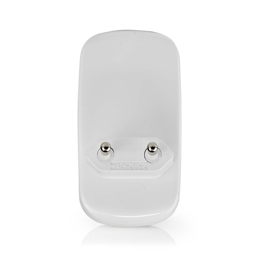 LED Orientační svítidlo se senzorem pohybu a soumraku do zásuvky LED/0,55W/230V bílá