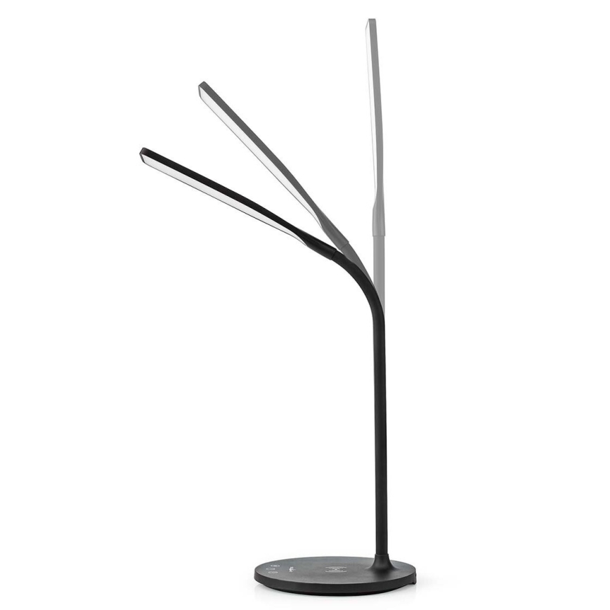 LED Stmívatelná dotyková flexibilní stolní lampa s 15W bezdrátovým nabíjením Qi LED/5,5W/230V 2700-6500K černá