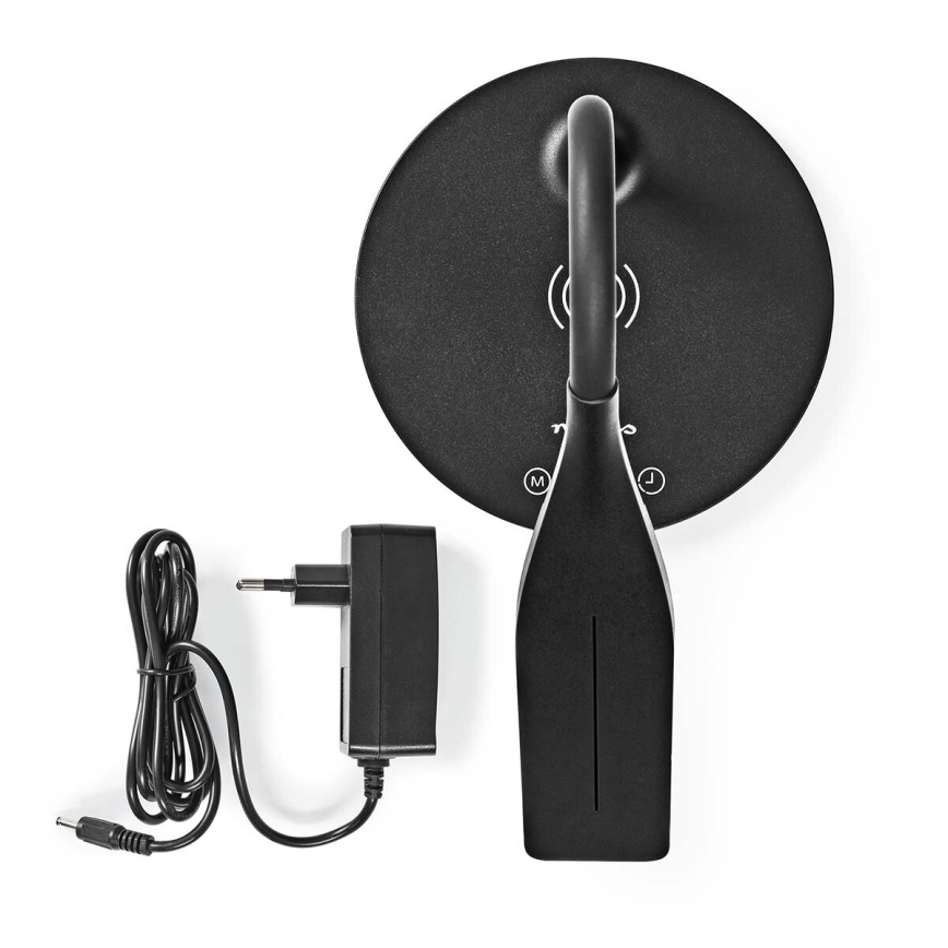 LED Stmívatelná dotyková flexibilní stolní lampa s 15W bezdrátovým nabíjením Qi LED/5,5W/230V 2700-6500K černá