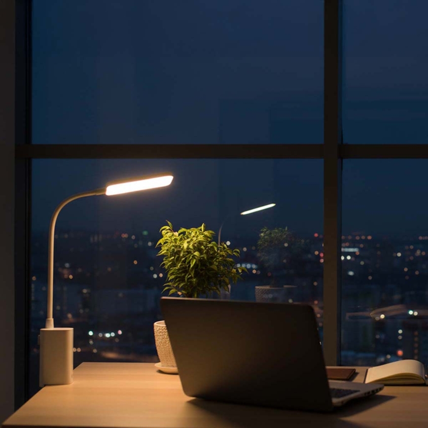 LED Stmívatelná nabíjecí dotyková flexibilní stolní lampa s klipem LED/5W/1200 mAh bílá