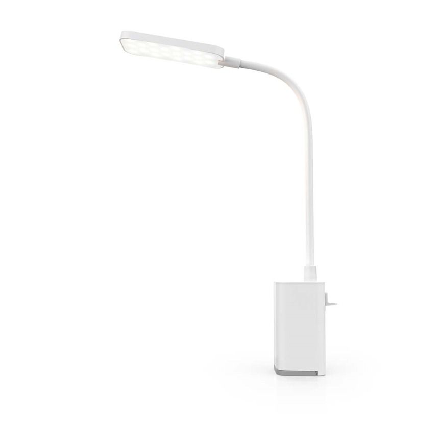 LED Stmívatelná nabíjecí dotyková flexibilní stolní lampa s klipem LED/5W/1200 mAh bílá
