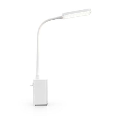LED Stmívatelná nabíjecí dotyková flexibilní stolní lampa s klipem LED/5W/1200 mAh bílá