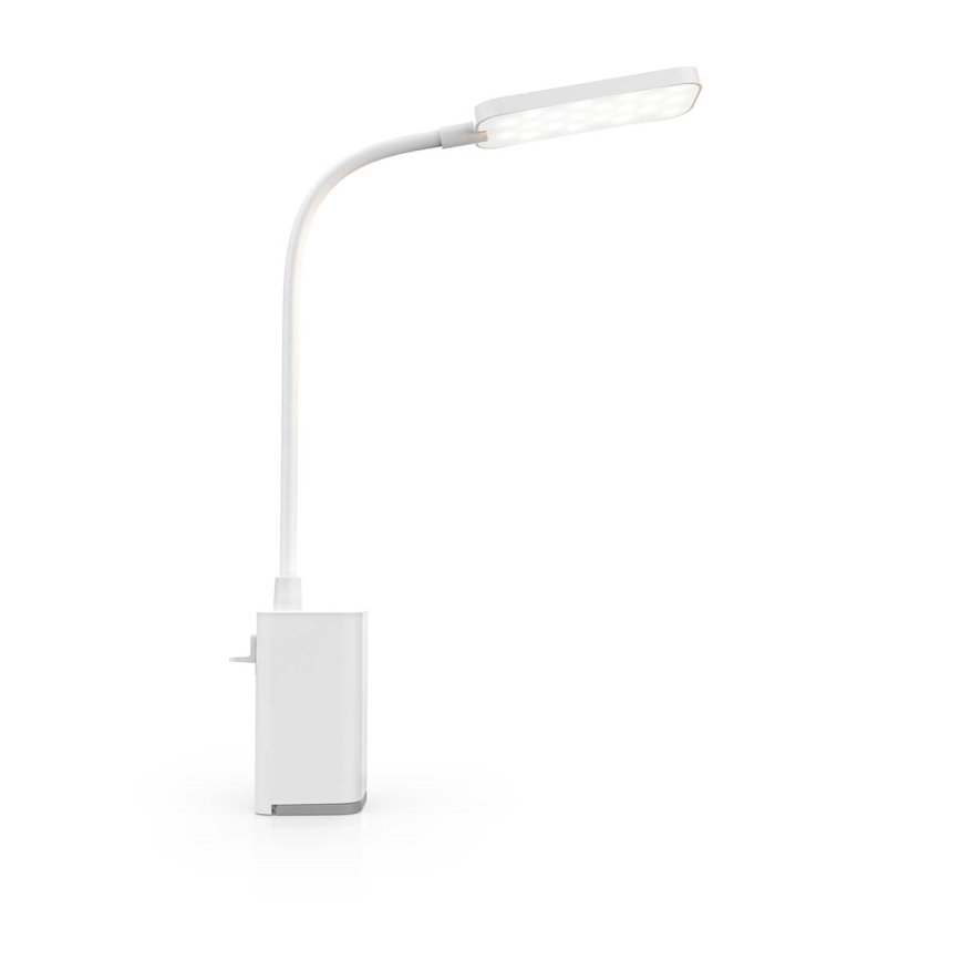 LED Stmívatelná nabíjecí dotyková flexibilní stolní lampa s klipem LED/5W/1200 mAh bílá
