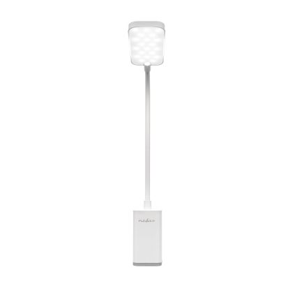 LED Stmívatelná nabíjecí dotyková flexibilní stolní lampa s klipem LED/5W/1200 mAh bílá