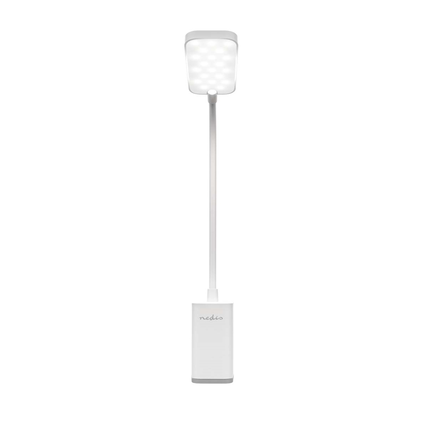 LED Stmívatelná nabíjecí dotyková flexibilní stolní lampa s klipem LED/5W/1200 mAh bílá