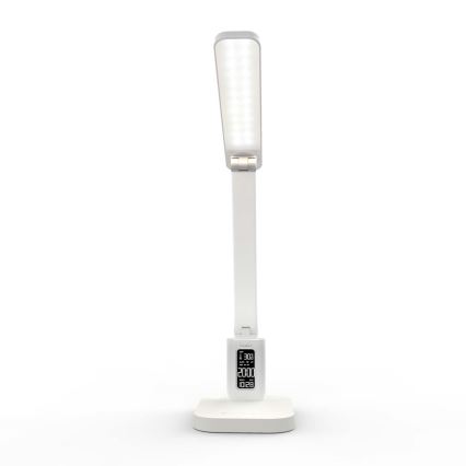 LED Stmívatelná nabíjecí dotyková stolní lampa s displejem LED/7,5W/1200 mAh 3000/4000/5700K CRI 90 bílá