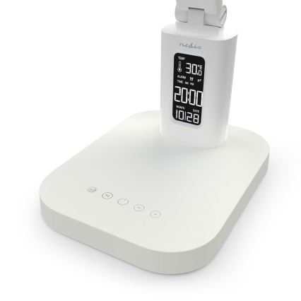 LED Stmívatelná nabíjecí dotyková stolní lampa s displejem LED/7,5W/1200 mAh 3000/4000/5700K CRI 90 bílá