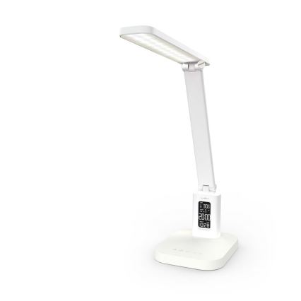 LED Stmívatelná nabíjecí dotyková stolní lampa s displejem LED/7,5W/1200 mAh 3000/4000/5700K CRI 90 bílá