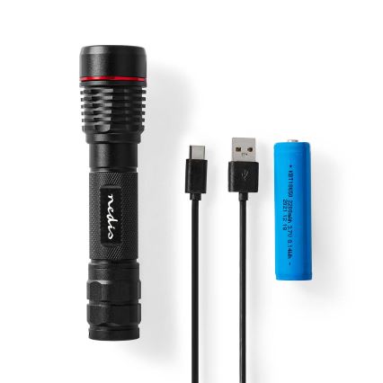 LED Stmívatelná nabíjecí hliníková svítilna LED/10W/5V 2200 mAh IPX7 černá