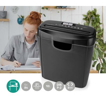 Skartovač papíru A4 objem 10 l 230V černá