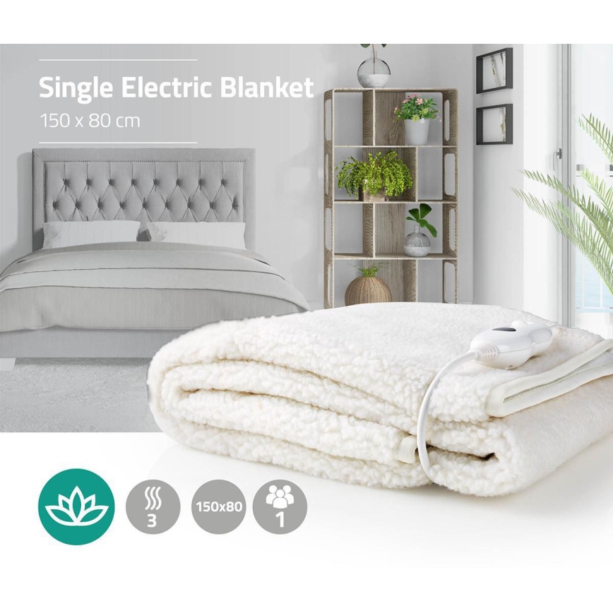 Elektrická vyhřívací deka 60W/230V 150x80 cm vlna