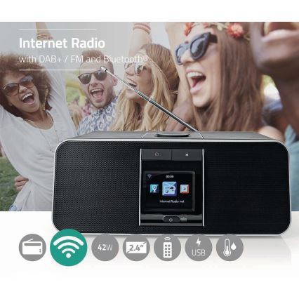 Multifunkční internetové rádio 42W/230V DAB+ FM Wi-Fi Bluetooth USB + DO