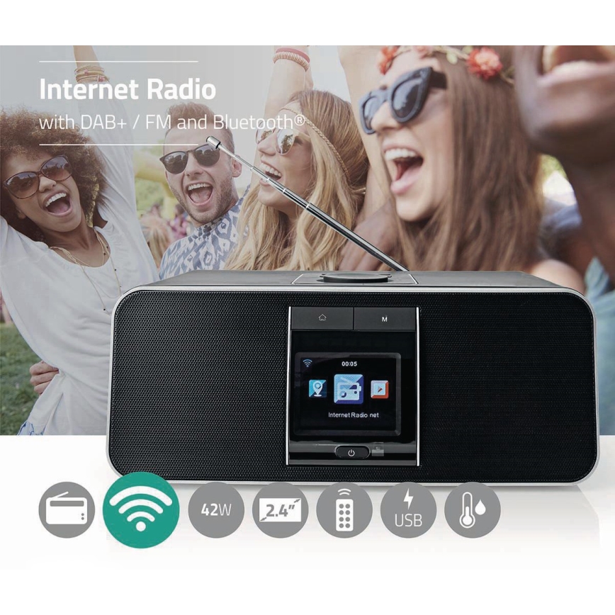 Multifunkční internetové rádio 42W/230V DAB+ FM Wi-Fi Bluetooth USB + DO