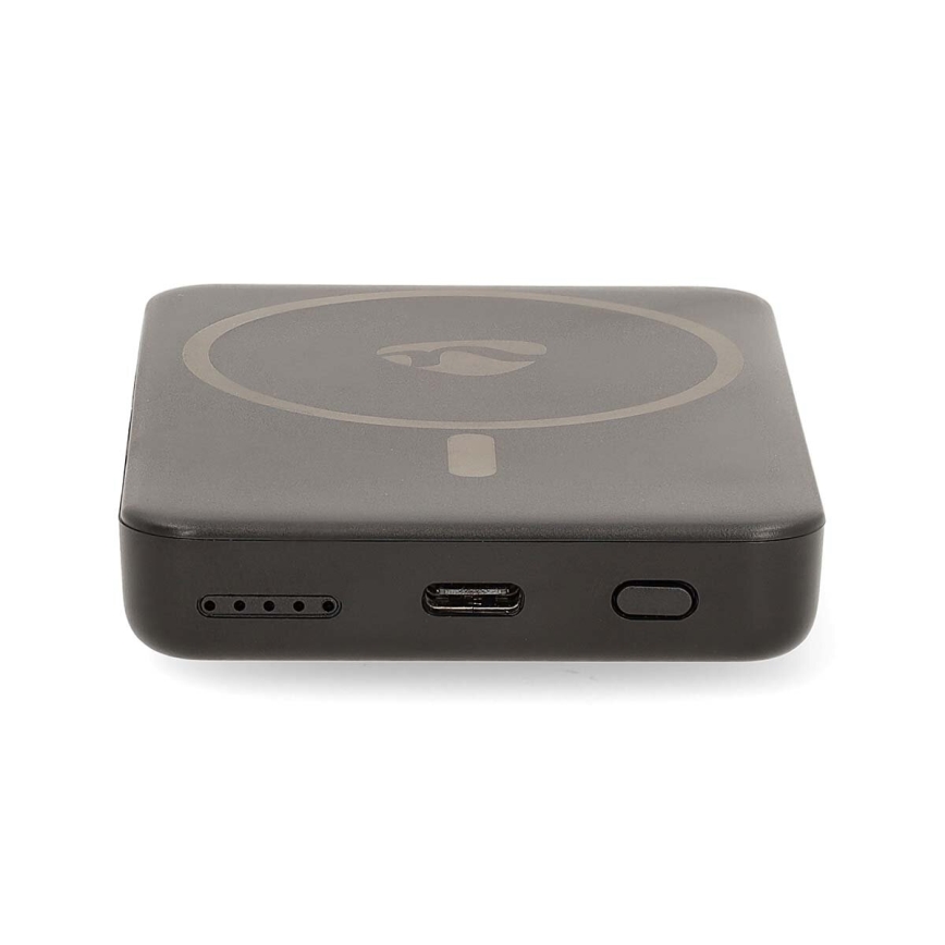 Power Bank 2v1 magnetická s bezdrátovým nabíjením MagSafe 5000 mAh černá