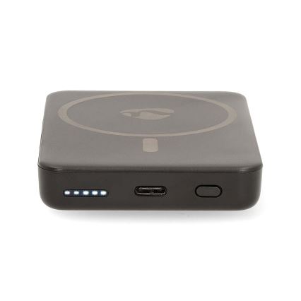 Power Bank 2v1 magnetická s bezdrátovým nabíjením MagSafe 5000 mAh černá