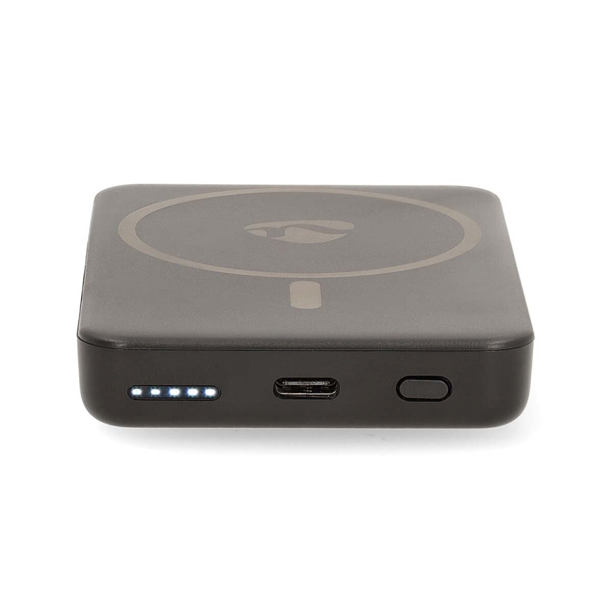 Power Bank 2v1 magnetická s bezdrátovým nabíjením MagSafe 5000 mAh černá