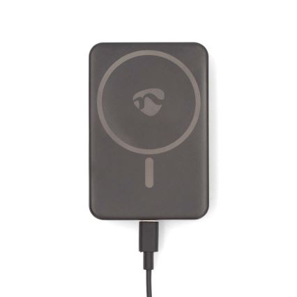 Power Bank 2v1 magnetická s bezdrátovým nabíjením MagSafe 5000 mAh černá
