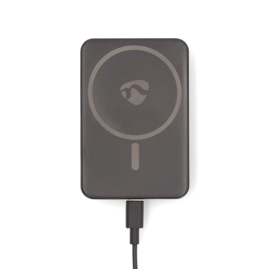 Power Bank 2v1 magnetická s bezdrátovým nabíjením MagSafe 5000 mAh černá