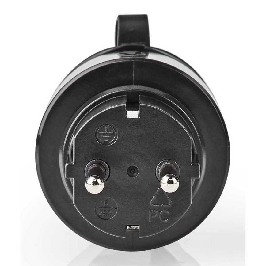 Chytrá zásuvka 3680W/230V/Schuko Typ F/16A Wi-Fi IP44 černá