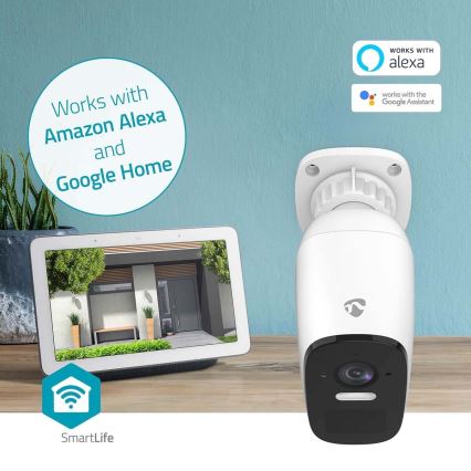 Chytrá venkovní nabíjecí kamera se senzorem SmartLife 4MP Quad HD 1440p 5V/5200mAh Wi-Fi Tuya IP66