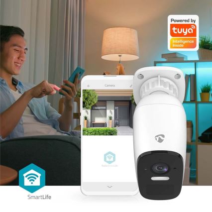 Chytrá venkovní nabíjecí kamera se senzorem SmartLife 4MP Quad HD 1440p 5V/5200mAh Wi-Fi Tuya IP66