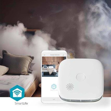 Detektor kouře SmartLife 3V/1xCR123A Wi-Fi Tuya