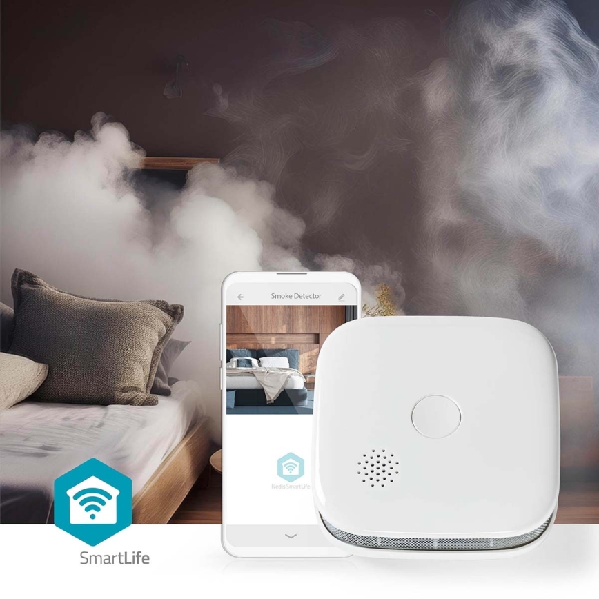 Detektor kouře SmartLife 3V/1xCR123A Wi-Fi Tuya