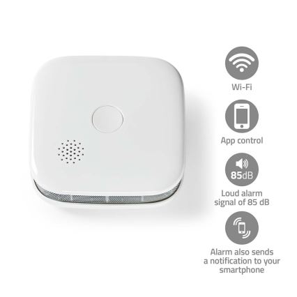 Detektor kouře SmartLife 3V/1xCR123A Wi-Fi Tuya