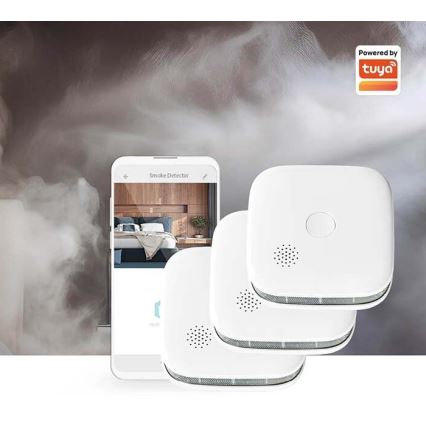 SADA 3x Detektor kouře SmartLife 3V/1xCR123A Wi-Fi Tuya