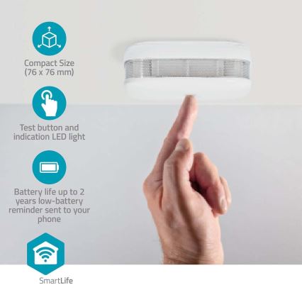 SADA 3x Detektor kouře SmartLife 3V/1xCR123A Wi-Fi Tuya