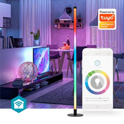 LED RGBIC Stmívatelná stojací lampa Smartlife LED/10W/230V 100,5 cm 2700-6500K Wi-Fi Tuya + dálkové ovládání
