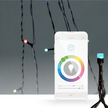 LED RGB  závěs 240xLED/11 funkcí 8m IP65 Wi-Fi Tuya