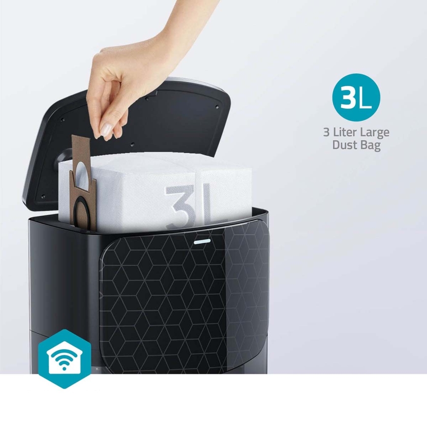 Chytrý robotický vysavač s mopem SmartLife Wi-Fi Tuya černá + dálkové ovládání