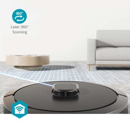 Chytrý robotický vysavač s mopem SmartLife Wi-Fi Tuya černá + dálkové ovládání