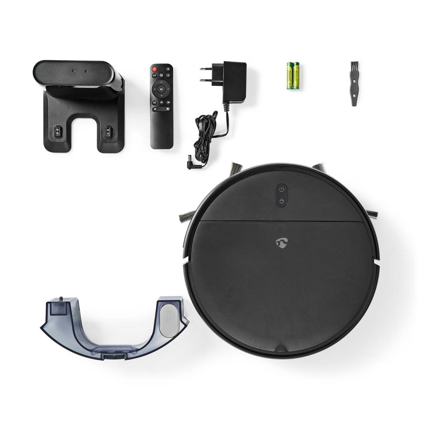 Chytrý robotický vysavač s mopem 28W/2500 mAh Wi-Fi černá + dálkové ovládání